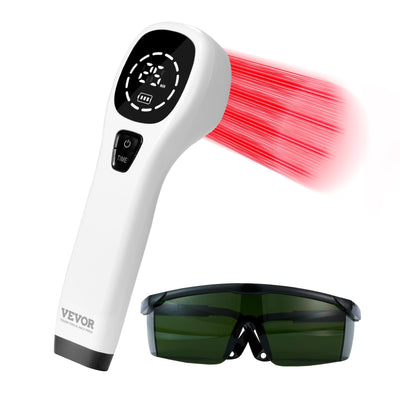 VEVOR Red Light Therapy Device Portable Red Light Therapy for Body and Pets Handheld Red Light Healing Device with LED Display for Muscle Pain Relief & Dog Cats (12 * 650nm + 4 * 808nm)