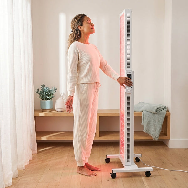 Red Light Therapy Panel Engineered for Clinical Use, Full Body Coverage, Digital Control, Mobile Wheeled Base