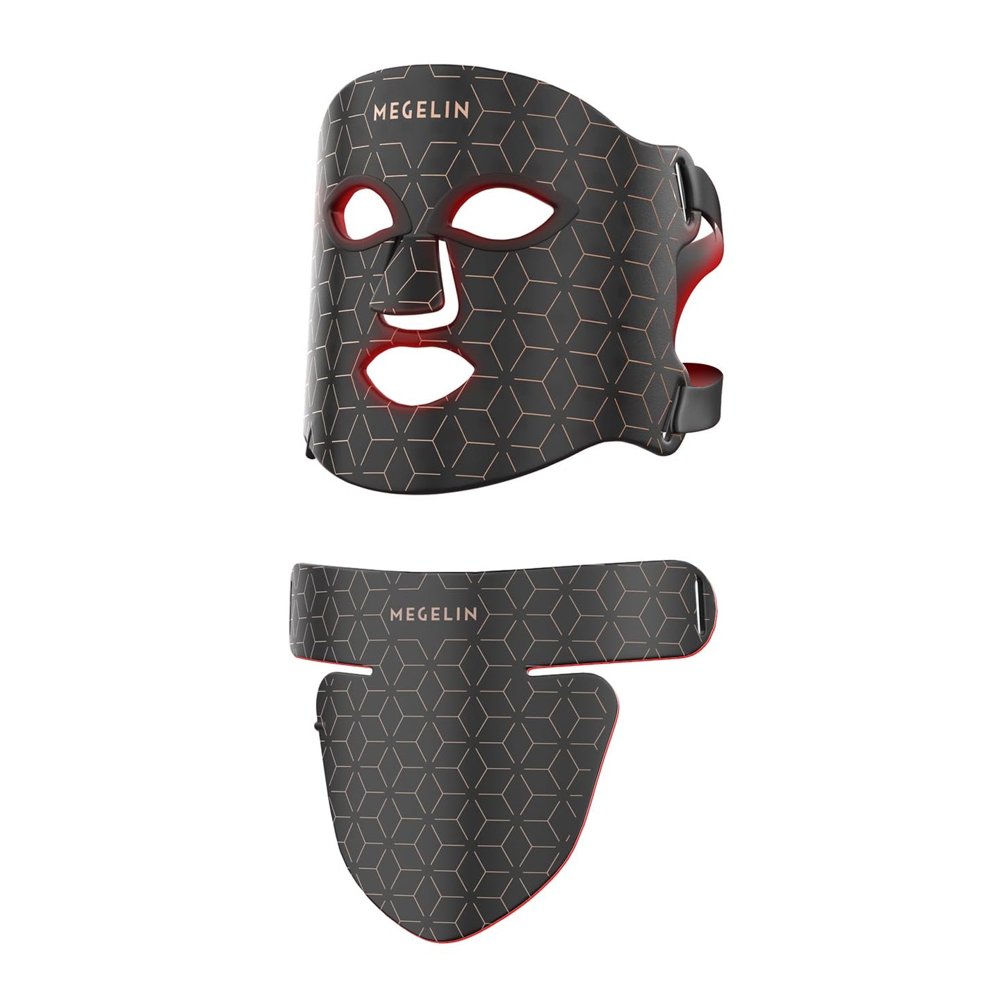 MEGELIN Led Red Light Therapy Face & Neck Mask 7 Colors Led Light Therapy Facial Mask Infrared Red Light Therapy Mask Infrared Light Skin Rejuvenation(Black)