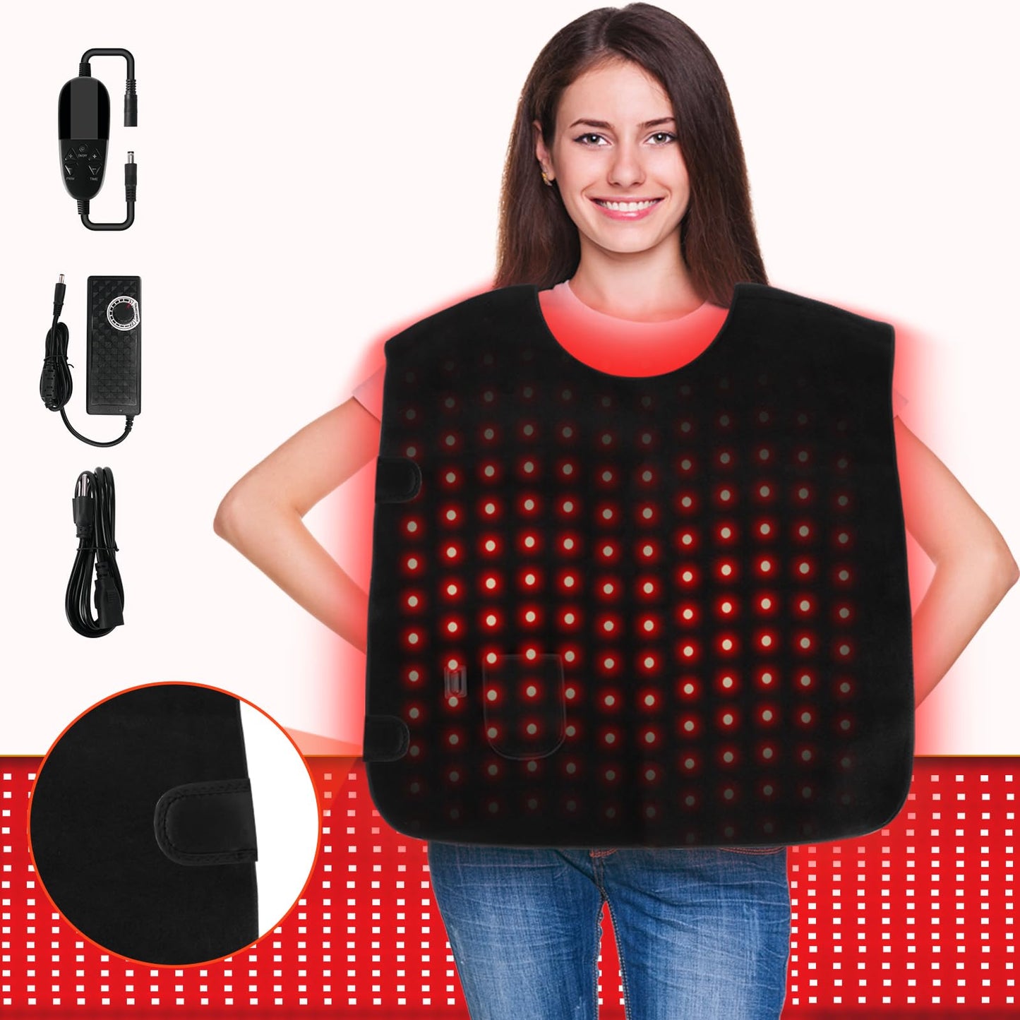 Red Light Therapy for Body-Infrared Light Therapy Belt Wrap Timer Remote ControlInfrared Light Therapy for Shoulder Waist Big Size Red Light Device for Home Use Upgraded 3 in 1 Led(71IN*31IN)